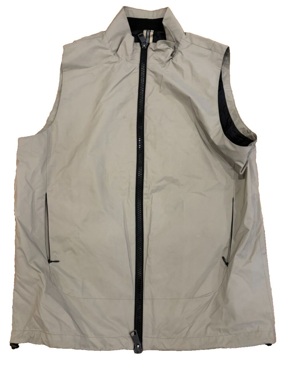 BUGATCHI Vest Men's Medium Beige Khaki Techno Performance Sleeveless Jacket